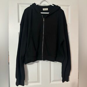 Brunette The Label Waffle Knit Zip Middle Sister Hoodie